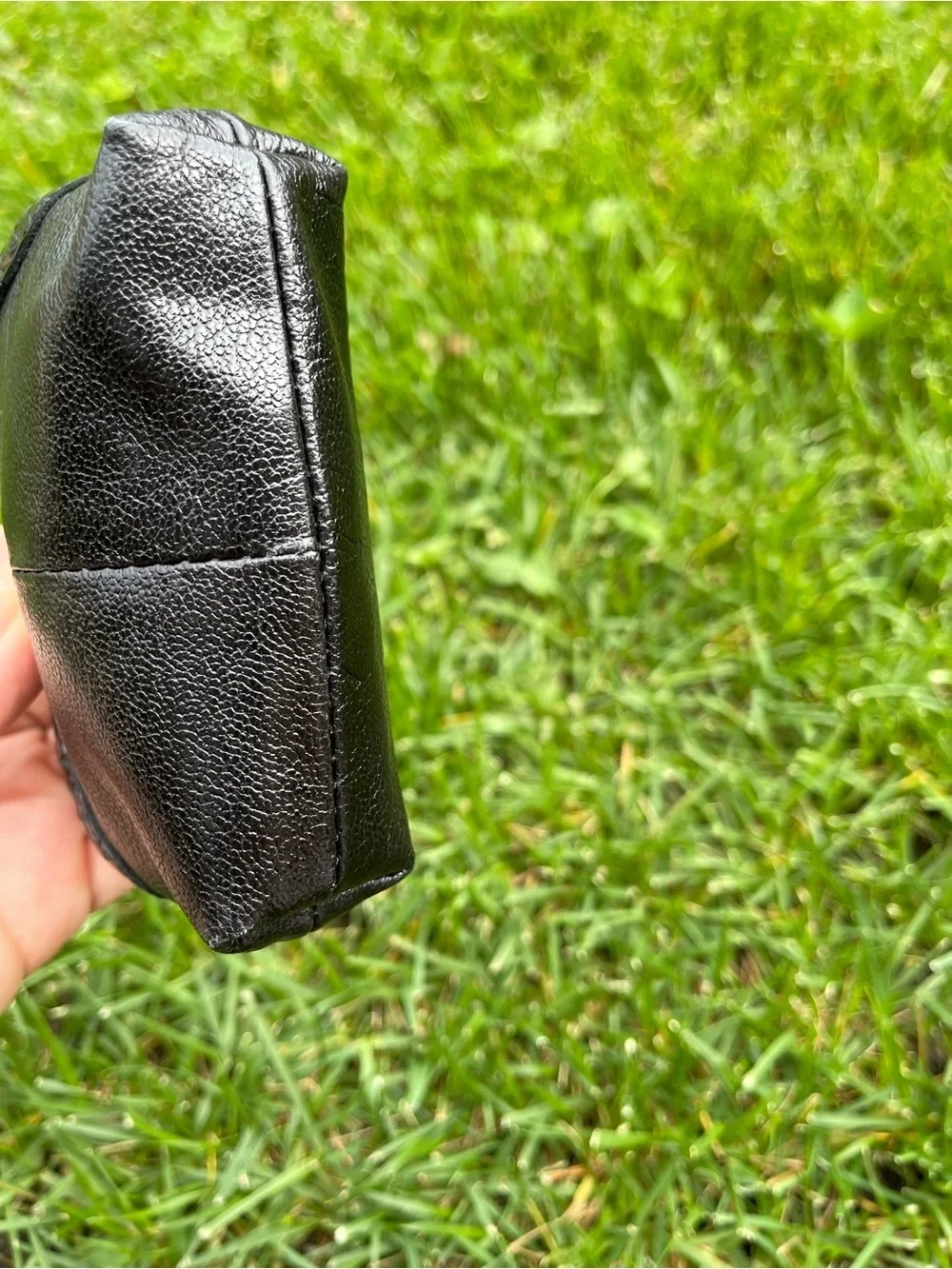 Brighton Black Leather Heart Coin Purse Croc Embossed Trim Vintage Pouch Wallet